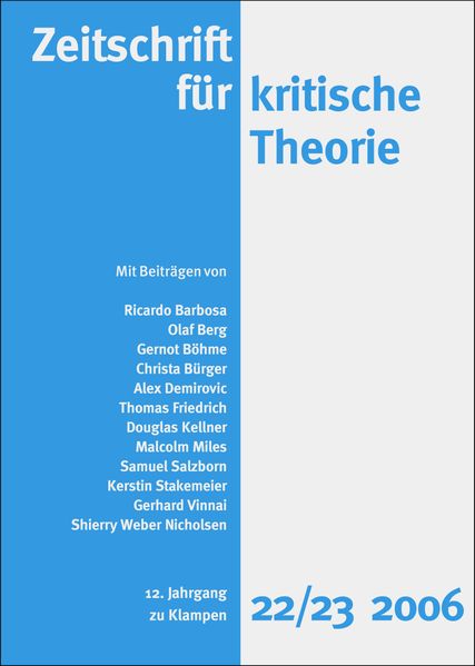 Cover Zeitschrift für kritische Theorie / Zeitschrift für kritische Theorie, Heft 22/23 (2006)
