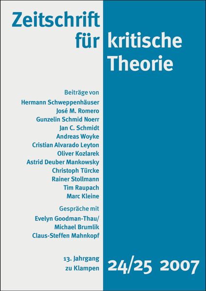 Cover Zeitschrift für kritische Theorie / Zeitschrift für kritische Theorie, Heft 24/25 (2007)