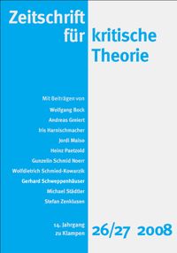 Cover Zeitschrift für kritische Theorie / Zeitschrift für kritische Theorie, Heft 26/27 (2008)