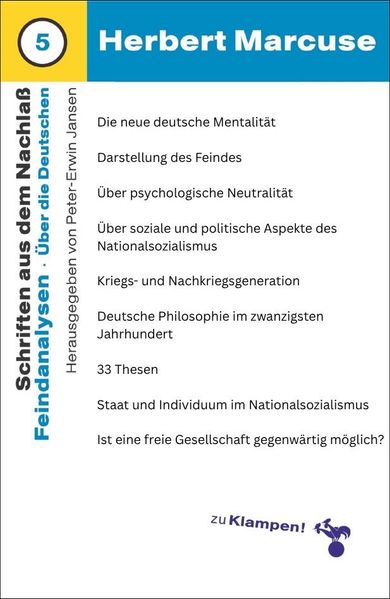 Cover Nachgelassene Schriften / Feindanalysen