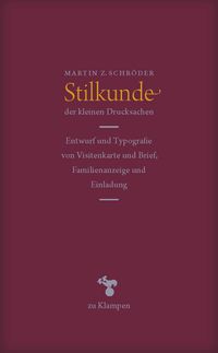 Cover Stilkunde der kleinen Drucksachen