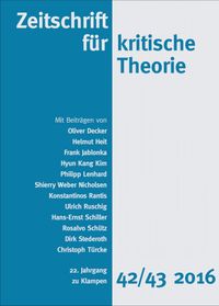 Cover Zeitschrift für kritische Theorie / Zeitschrift für kritische Theorie, Heft 42/43 (2016)