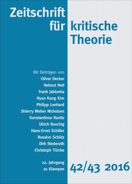 Cover Zeitschrift für kritische Theorie / Zeitschrift für kritische Theorie, Heft 42/43 (2016)