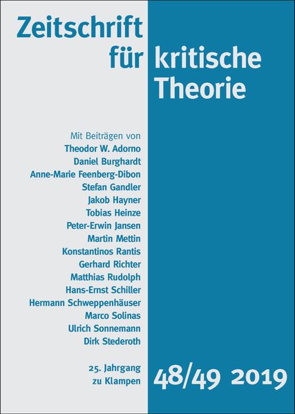 Cover Zeitschrift für kritische Theorie / Zeitschrift für kritische Theorie, Heft 48/49 (2019)