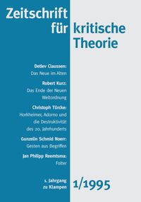 Cover Zeitschrift für kritische Theorie / Zeitschrift für kritische Theorie, Heft 1 (1995)