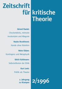 Cover Zeitschrift für kritische Theorie / Zeitschrift für kritische Theorie, Heft 2 (1996)