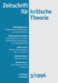 Cover Zeitschrift für kritische Theorie / Zeitschrift für kritische Theorie, Heft 3 (1996)
