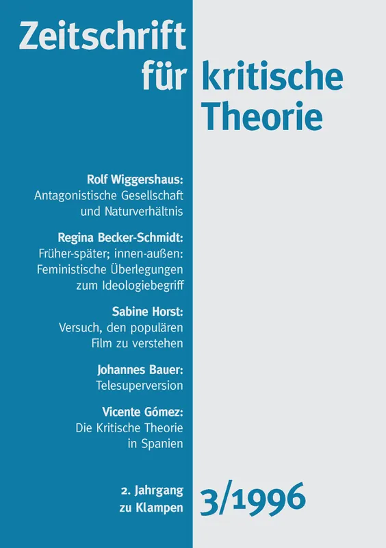 Umschlag zu Zeitschrift für kritische Theorie / Zeitschrift für kritische Theorie, Heft 3 (1996)