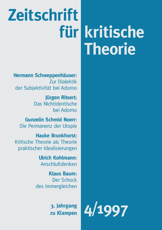Umschlag zu Zeitschrift für kritische Theorie / Zeitschrift für kritische Theorie, Heft 4 (1997)