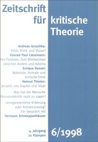 Cover Zeitschrift für kritische Theorie / Zeitschrift für kritische Theorie, Heft 6 (1998)