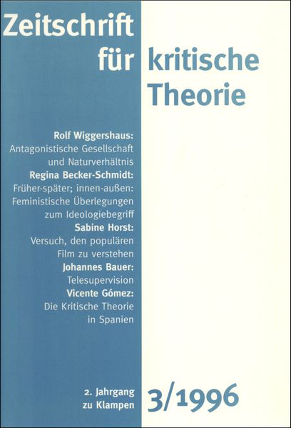 Cover Zeitschrift für kritische Theorie / Heft 3 (1996)