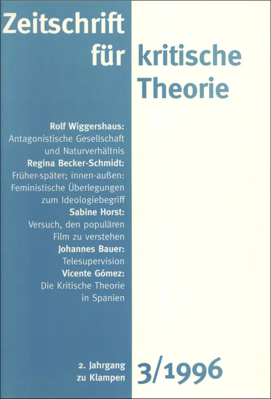 Umschlag zu Zeitschrift für kritische Theorie / Heft 3 (1996)
