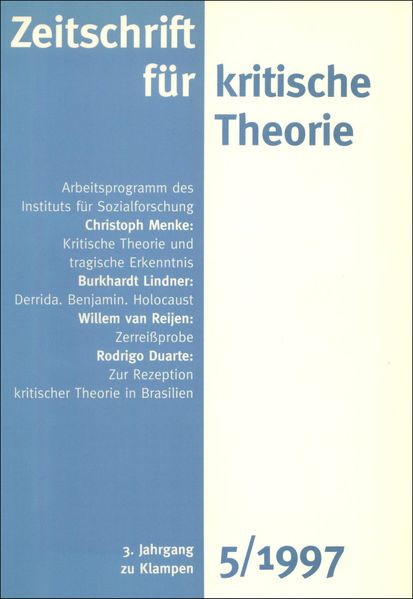 Cover Zeitschrift für kritische Theorie / Zeitschrift für kritische Theorie, Heft 5 (1997)