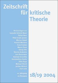 Cover Zeitschrift für kritische Theorie / Zeitschrift für kritische Theorie, Heft 18/19 (2004)