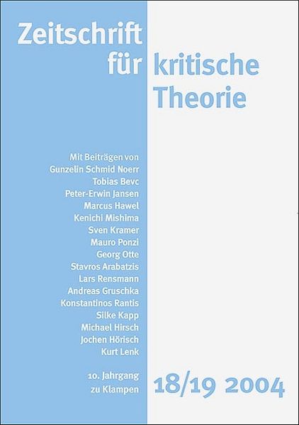 Cover Zeitschrift für kritische Theorie / Zeitschrift für kritische Theorie, Heft 18/19 (2004)