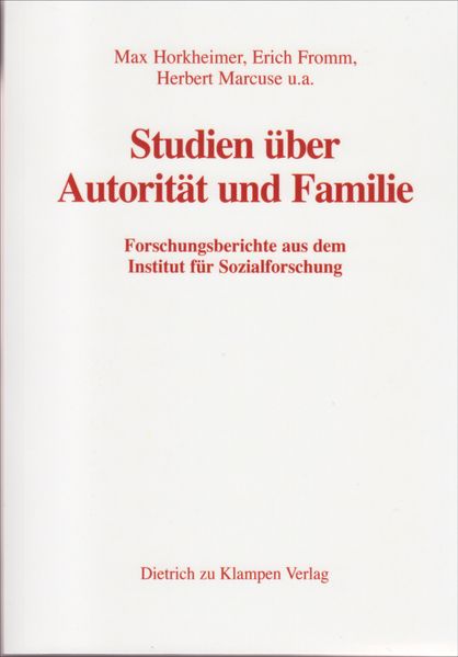Cover Studien über Autorität und Familie