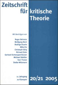 Cover Zeitschrift für kritische Theorie / Zeitschrift für kritische Theorie, Heft 20/21 (2005)