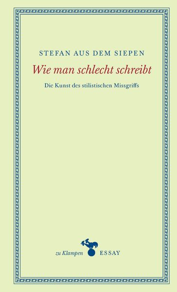 Cover Wie man schlecht schreibt
