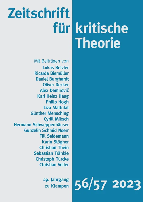 Umschlag zu Zeitschrift für kritische Theorie / Zeitschrift für kritische Theorie, Heft 56/57 (2023)