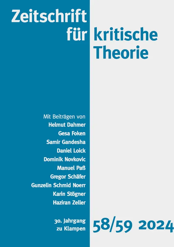 Umschlag zu Zeitschrift für kritische Theorie / Zeitschrift für kritische Theorie, Heft 58/59 (2024)