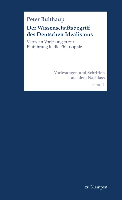 Umschlag zu Der Wissenschaftsbegriff des Deutschen Idealismus