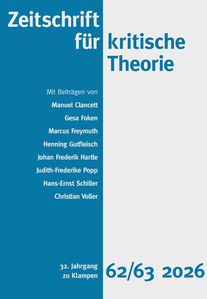Cover Zeitschrift für kritische Theorie / Zeitschrift für kritische Theorie, Heft 62/63 (2026)