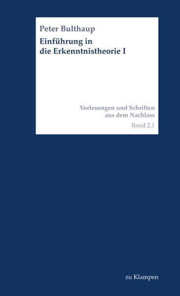 Cover Einführung in die Erkenntnistheorie I