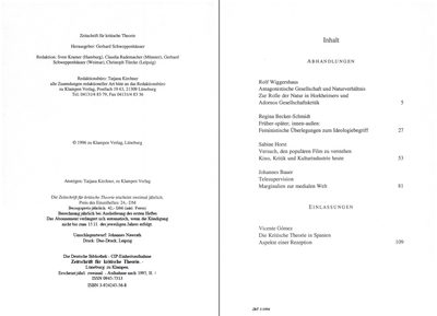 Blick ins Buch zu Zeitschrift für kritische Theorie / Zeitschrift für kritische Theorie, Heft 3 (1996)