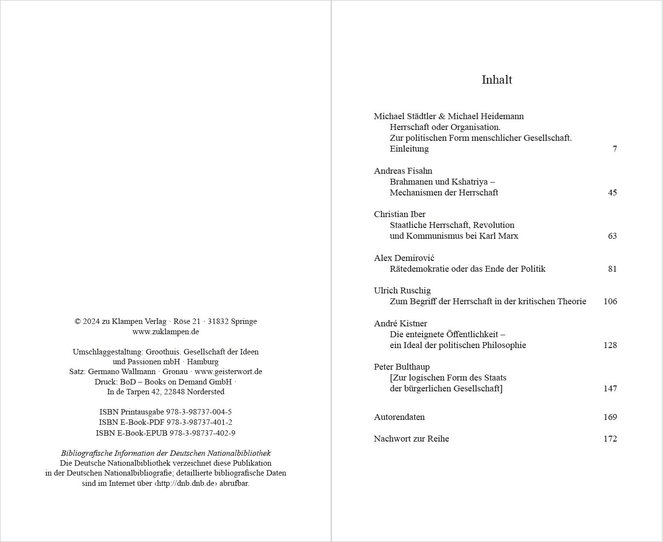Blick ins Buch zu Herrschaft oder Organisation