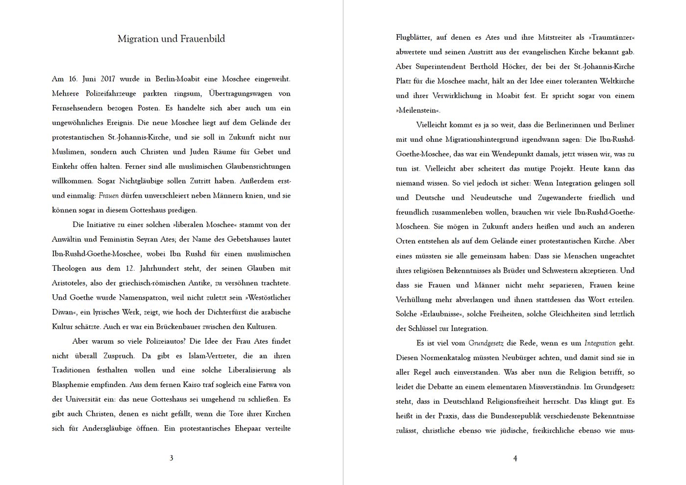 Blick ins Buch zu Migration und Frauenbild