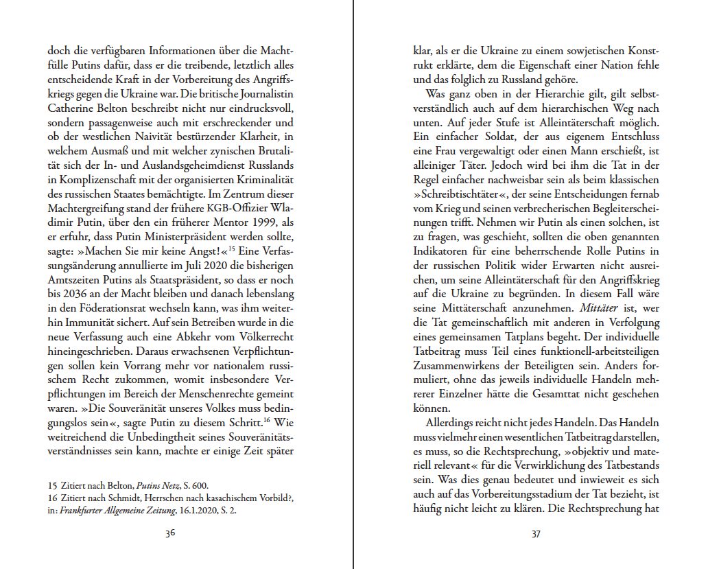 Blick ins Buch zu Putin vor Gericht?