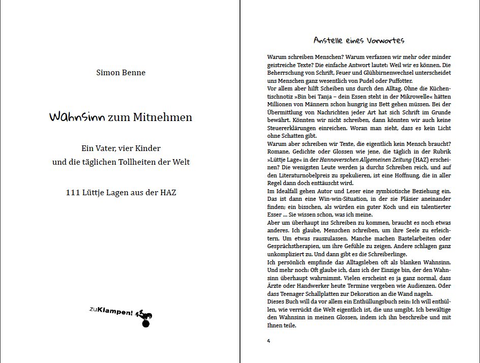Blick ins Buch zu Wahnsinn zum Mitnehmen