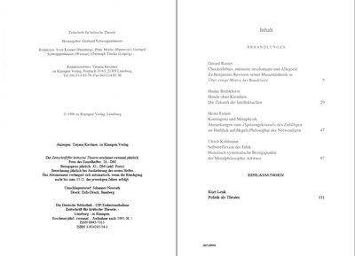 Blick ins Buch zu Zeitschrift für kritische Theorie / Zeitschrift für kritische Theorie, Heft 2 (1996)