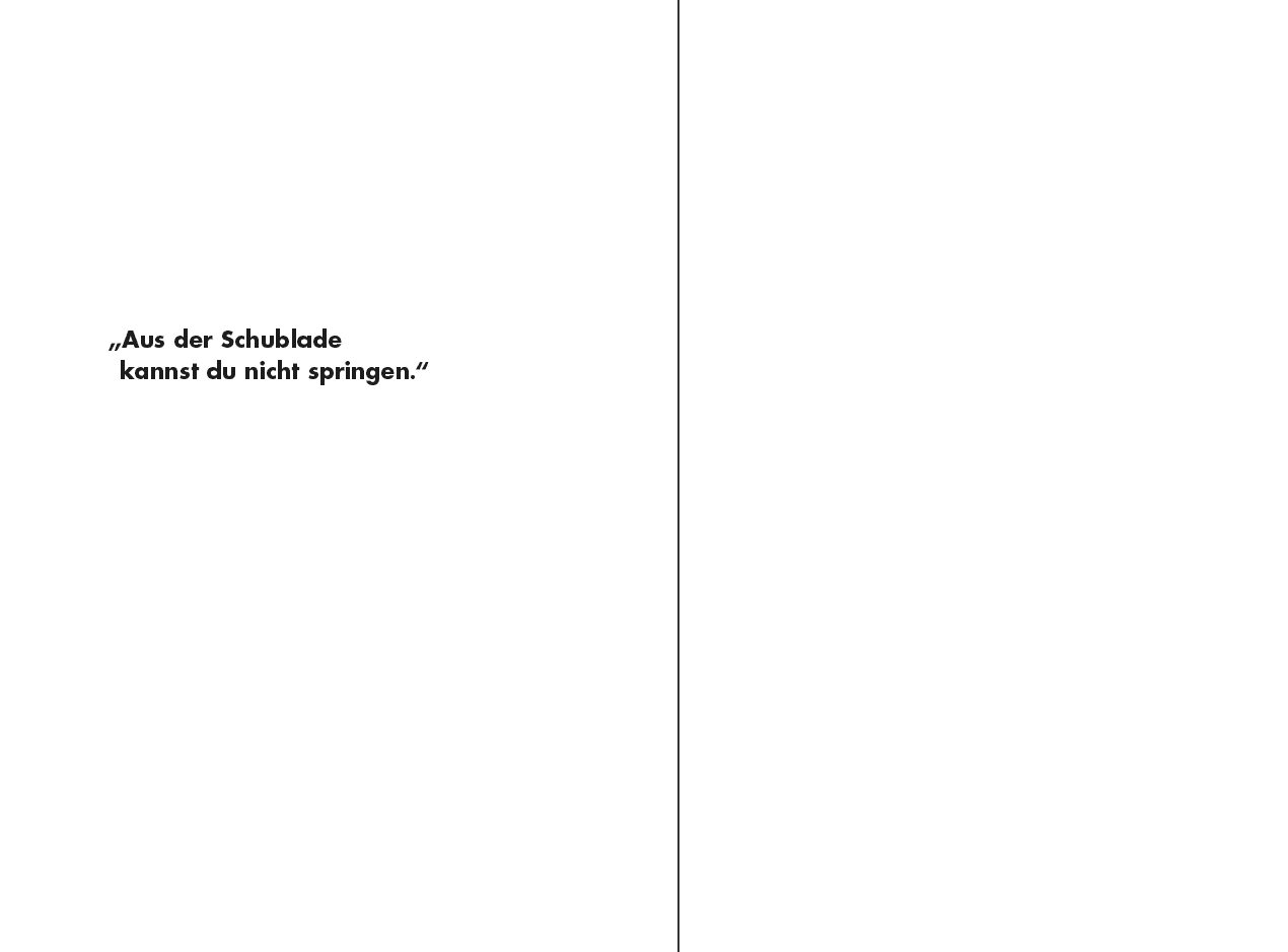 Blick ins Buch zu »Aus der Schublade kannst du nicht springen«