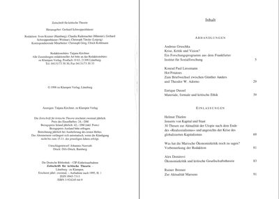 Blick ins Buch zu Zeitschrift für kritische Theorie / Zeitschrift für kritische Theorie, Heft 6 (1998)