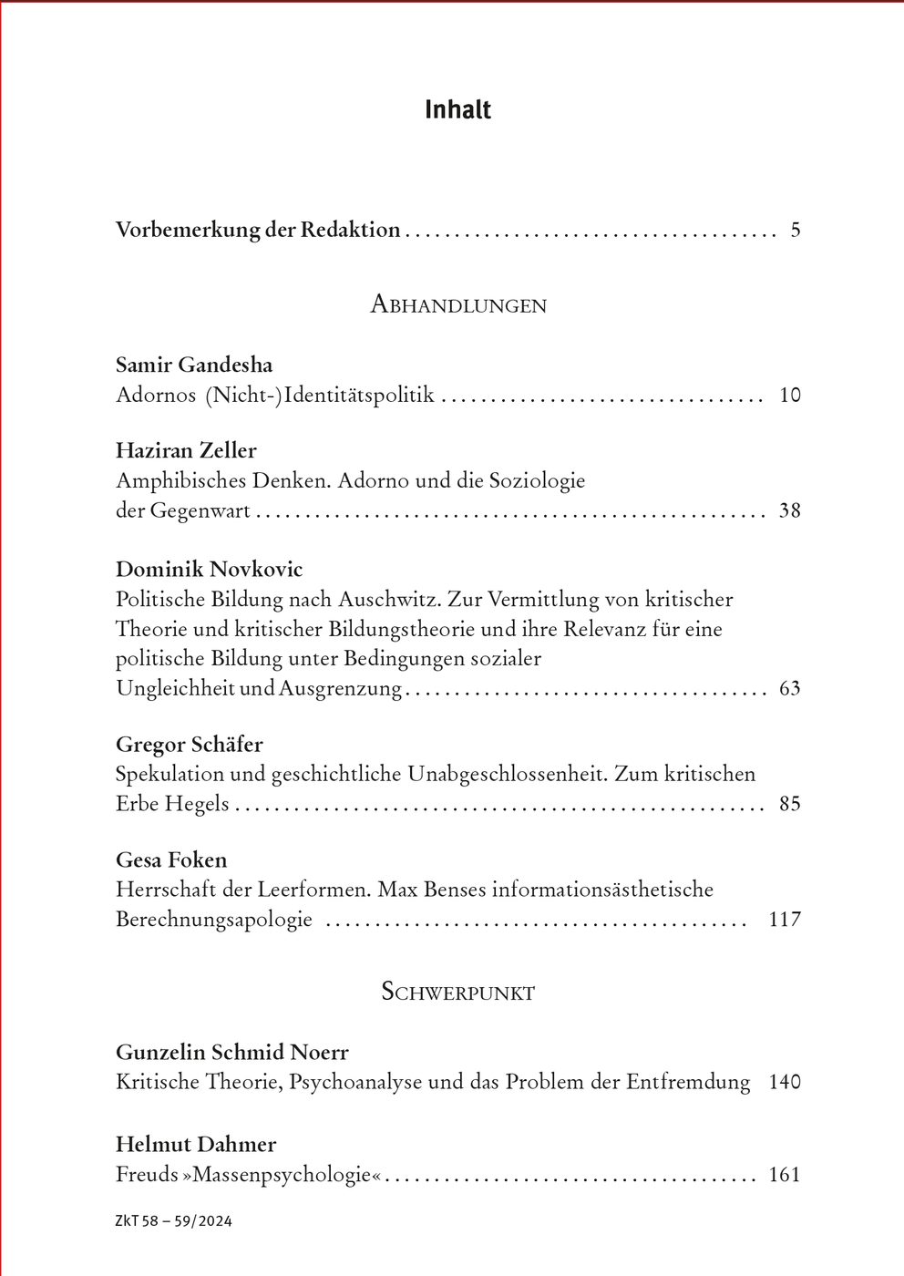 Blick ins Buch zu Zeitschrift für kritische Theorie / Zeitschrift für kritische Theorie, Heft 58/59 (2024)