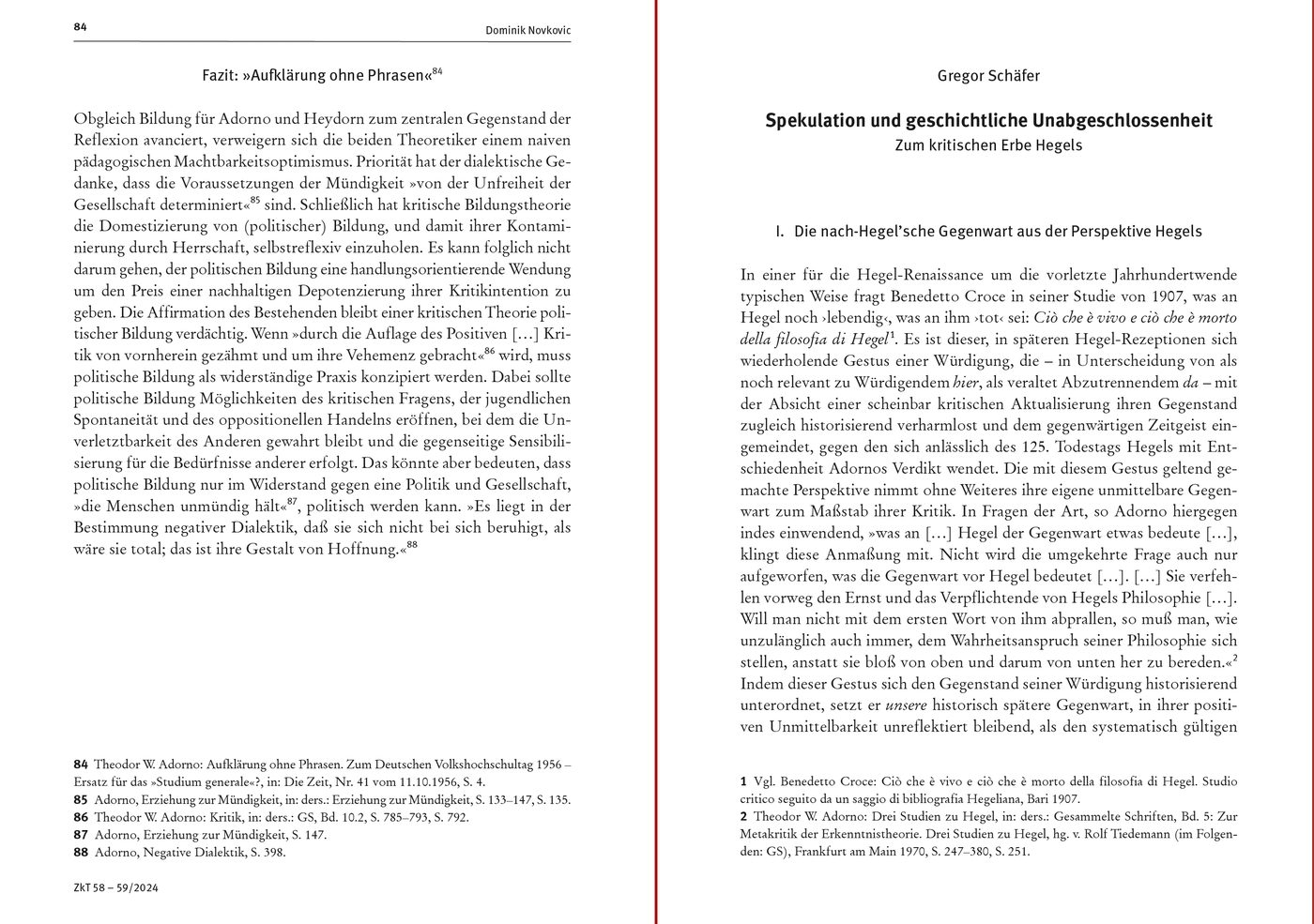 Blick ins Buch zu Zeitschrift für kritische Theorie / Zeitschrift für kritische Theorie, Heft 58/59 (2024)