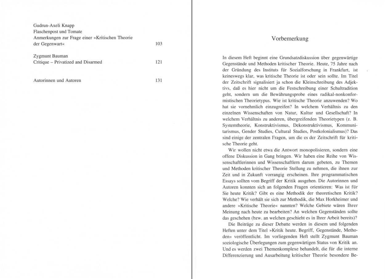 Blick ins Buch zu Zeitschrift für kritische Theorie / Zeitschrift für kritische Theorie, Heft 9 (1999)