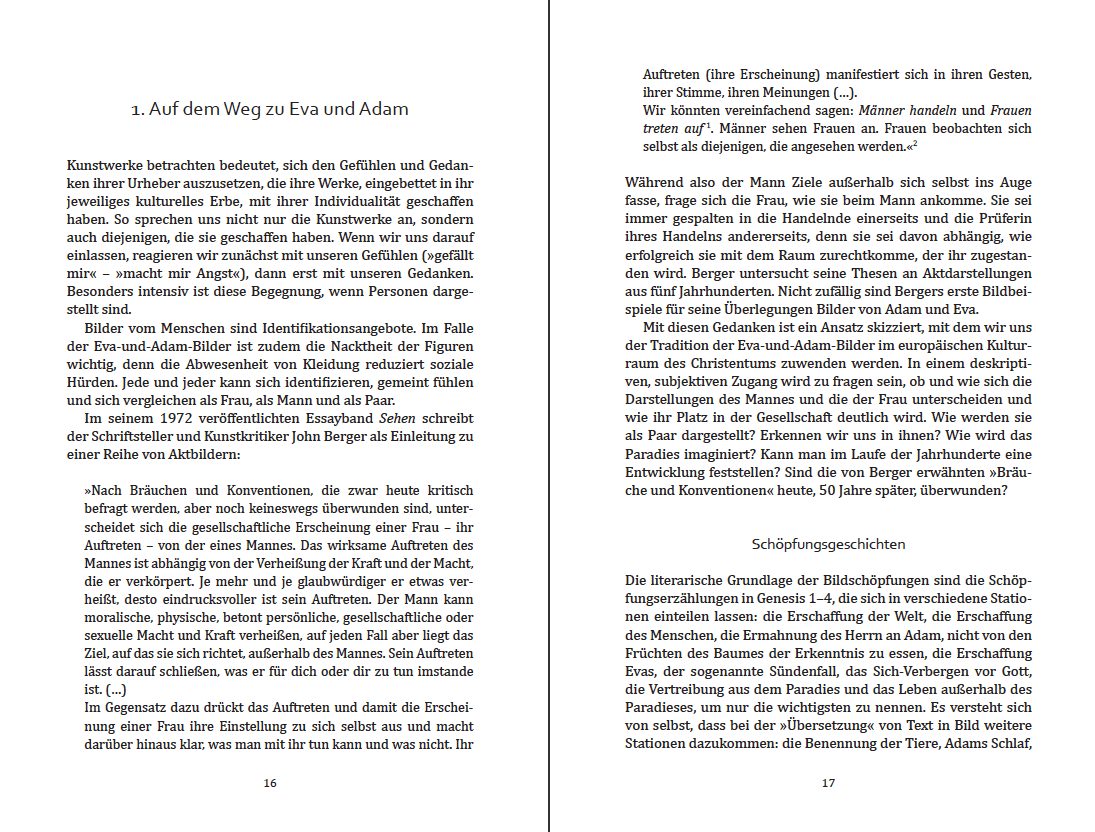Blick ins Buch zu Eva und Adam – Adam und Eva