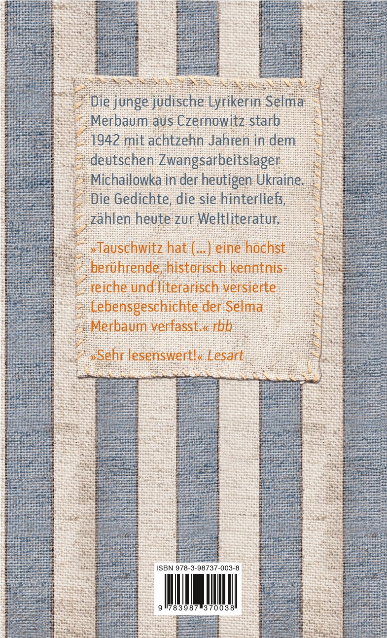 Rückseite zu Selma Merbaum – Ich habe keine Zeit gehabt zuende zu schreiben