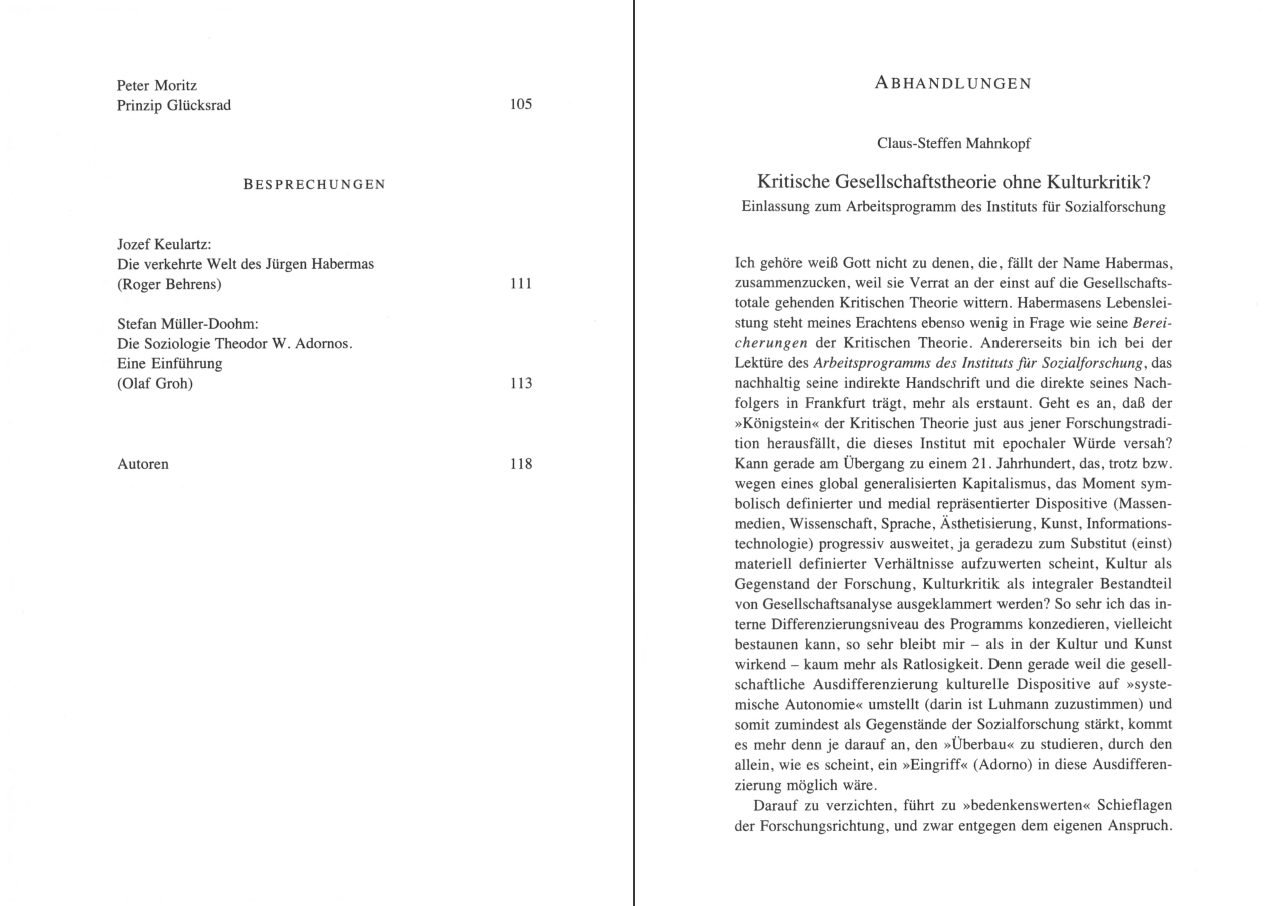 Blick ins Buch zu Zeitschrift für kritische Theorie / Zeitschrift für kritische Theorie, Heft 7 (1998)