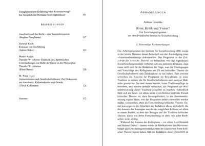 Blick ins Buch zu Zeitschrift für kritische Theorie / Zeitschrift für kritische Theorie, Heft 6 (1998)